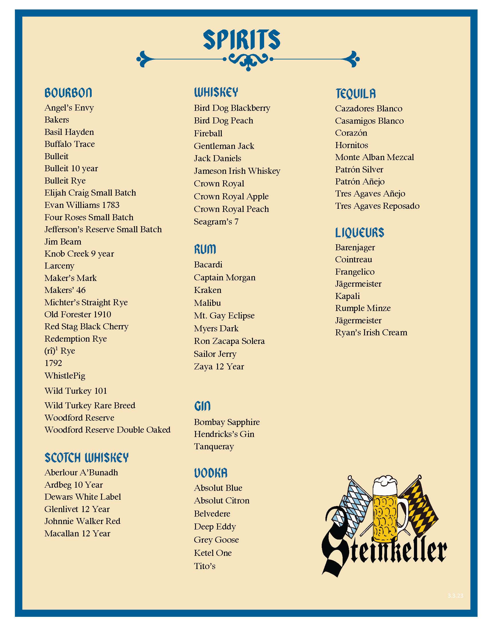 drink menu