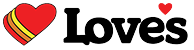 The word loves with a red heart in the middle