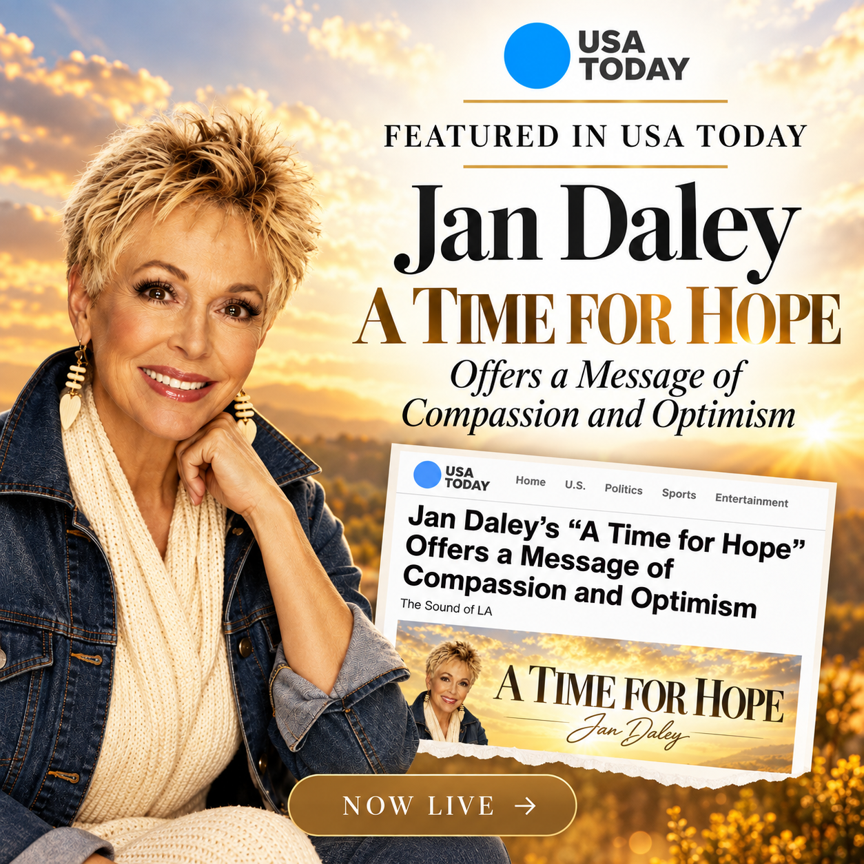 Jan Daley featured in USA TODAY for A Time for Hope