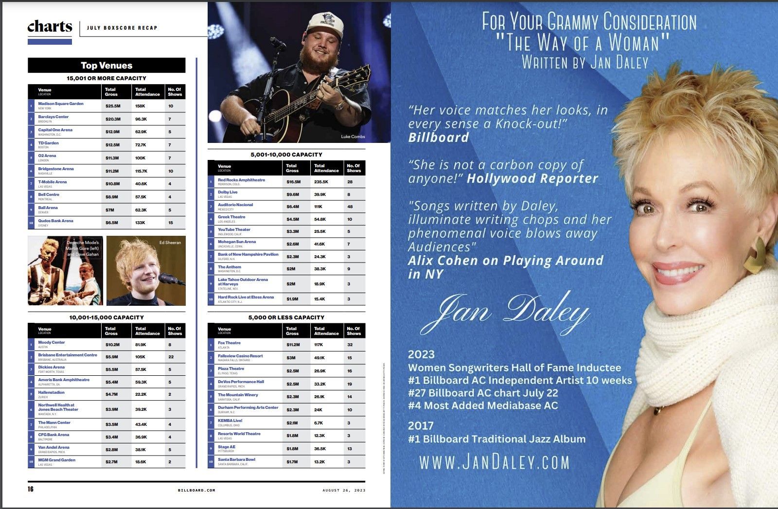 An advertisement for jon daly shows a man playing a guitar