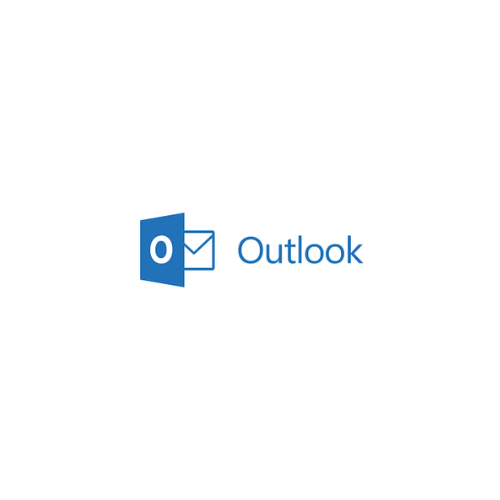 A blue outlook logo on a white background.