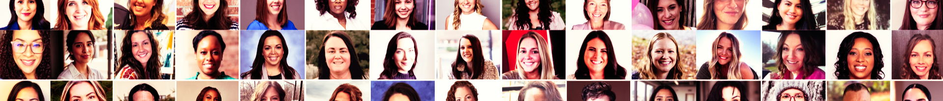 Collage of many small portrait photos on white backgrounds, mostly smiling faces in a grid.