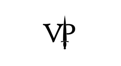 VP intertwined with a dagger.
