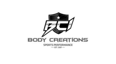Body Creations logo with shield, star, and initials 