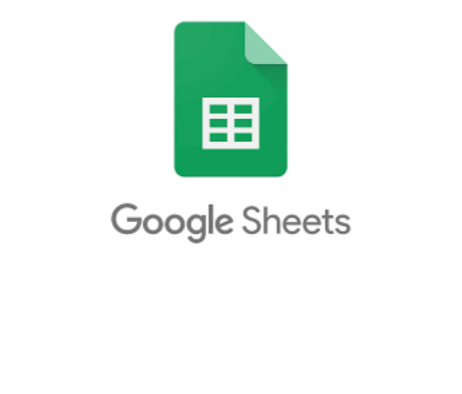 Google Sheets logo: Green document with a grid inside. "Google Sheets" text below.