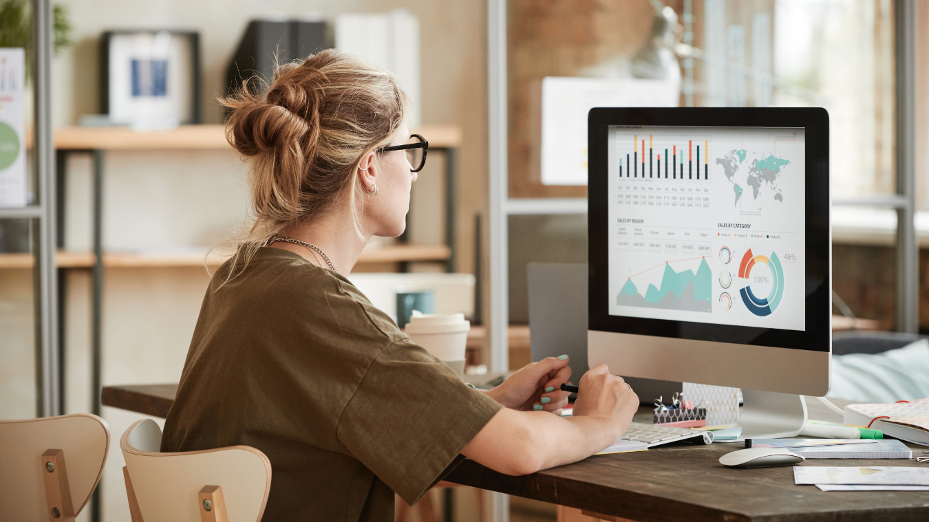 a woman business owner being productive at her computer