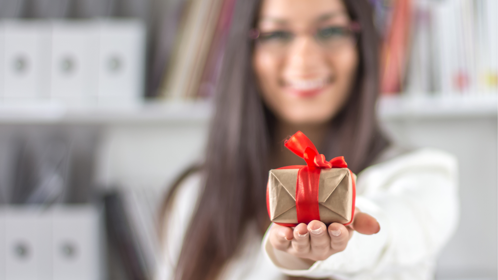 lady with gift