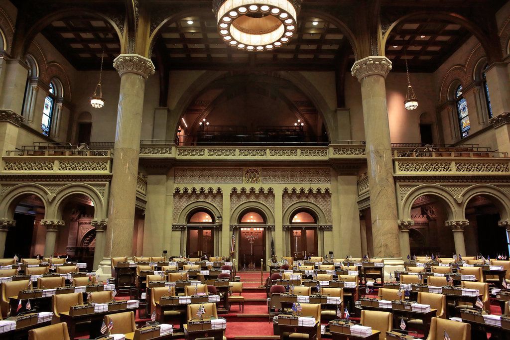 image of the inside of the New York Senate
