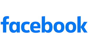 Blue Facebook logo on a white background