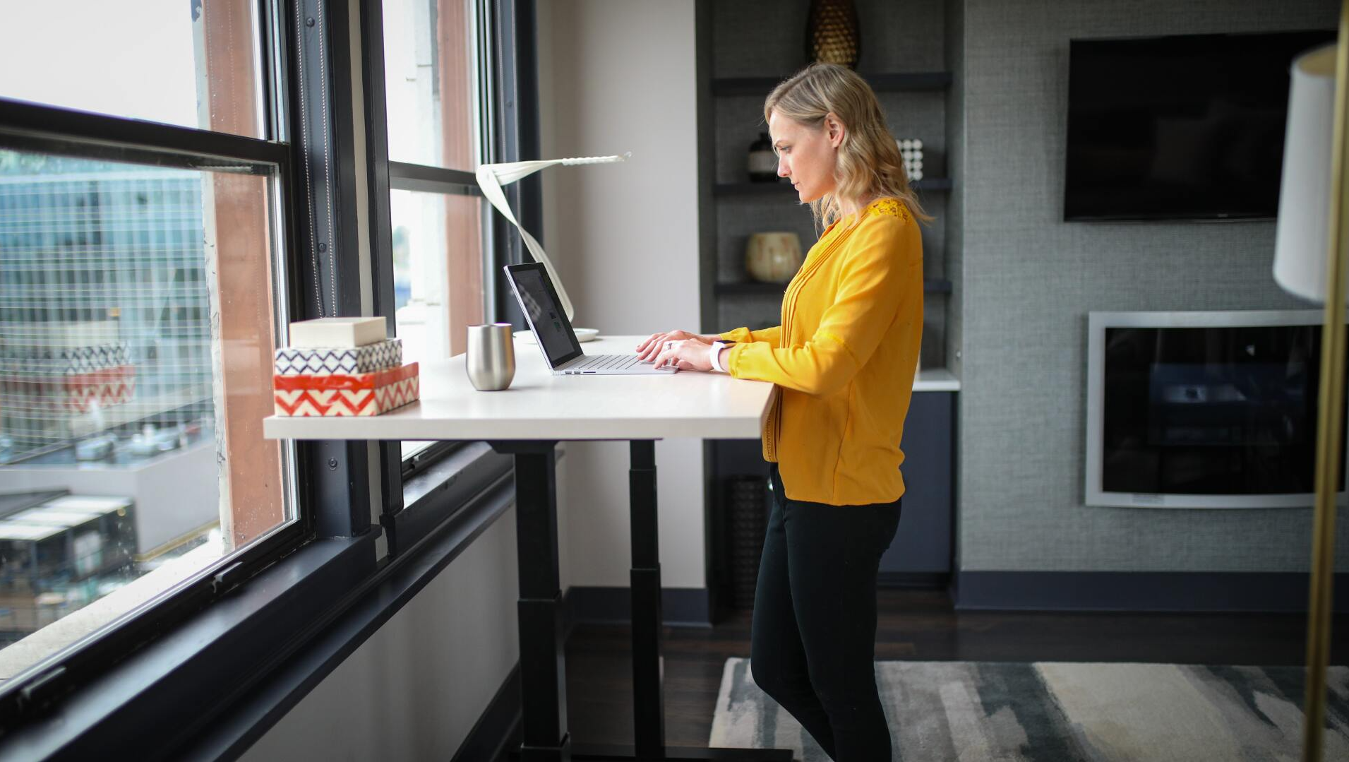 lady at desk