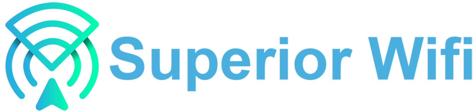 Logo for Superior Wifi with a wifi signal icon and the text "Superior Wifi".