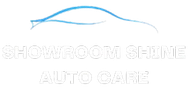 Light blue car outline logo with the text &ldquo;SHOWROOM SHINE AUTO CARE&rdquo;