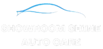 Light blue car outline logo with the text “SHOWROOM SHINE AUTO CARE”