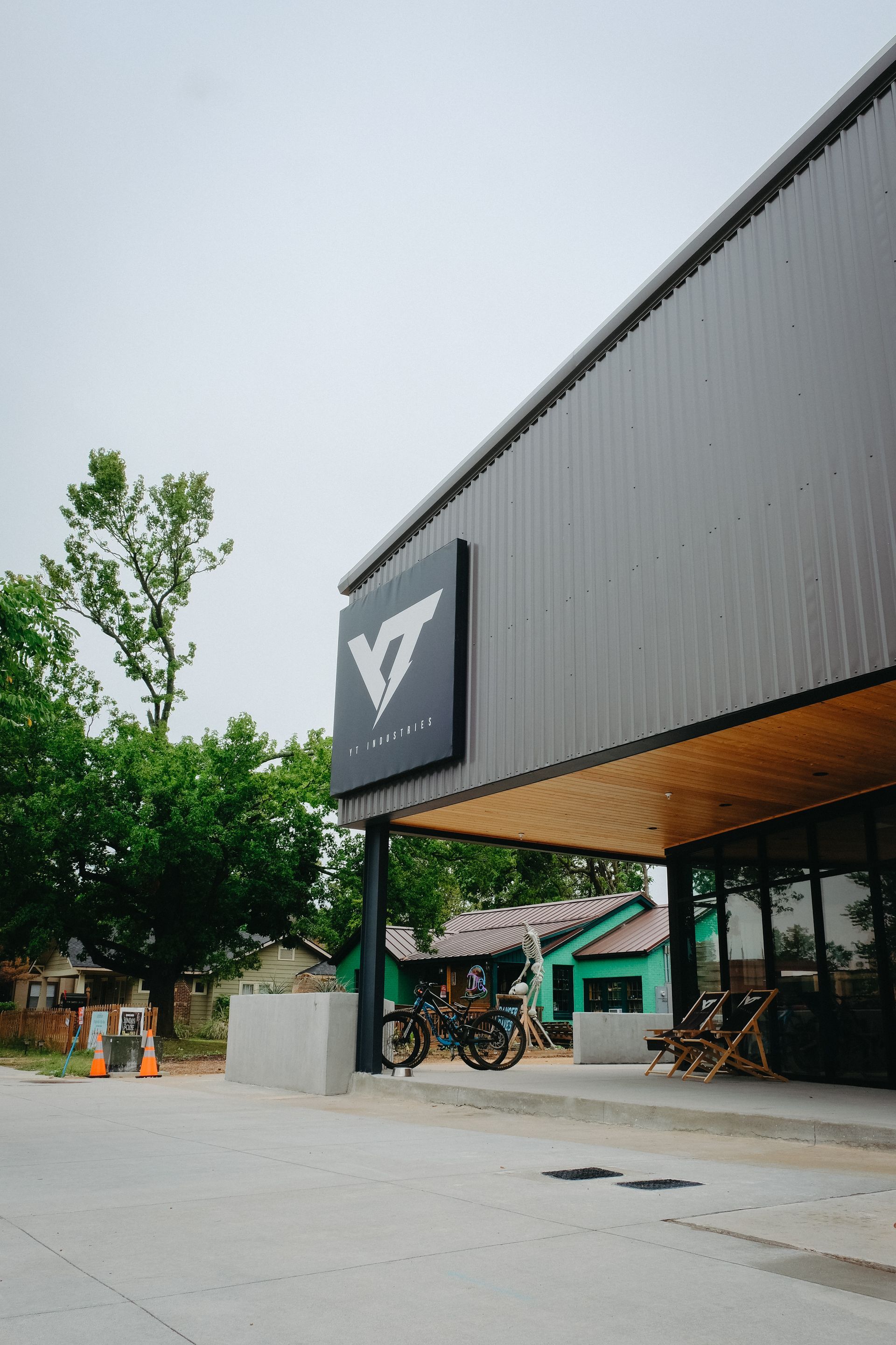 A modern building with a sign that reads 