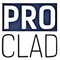 ProClad Logo A blue and white pro clad logo on a white background