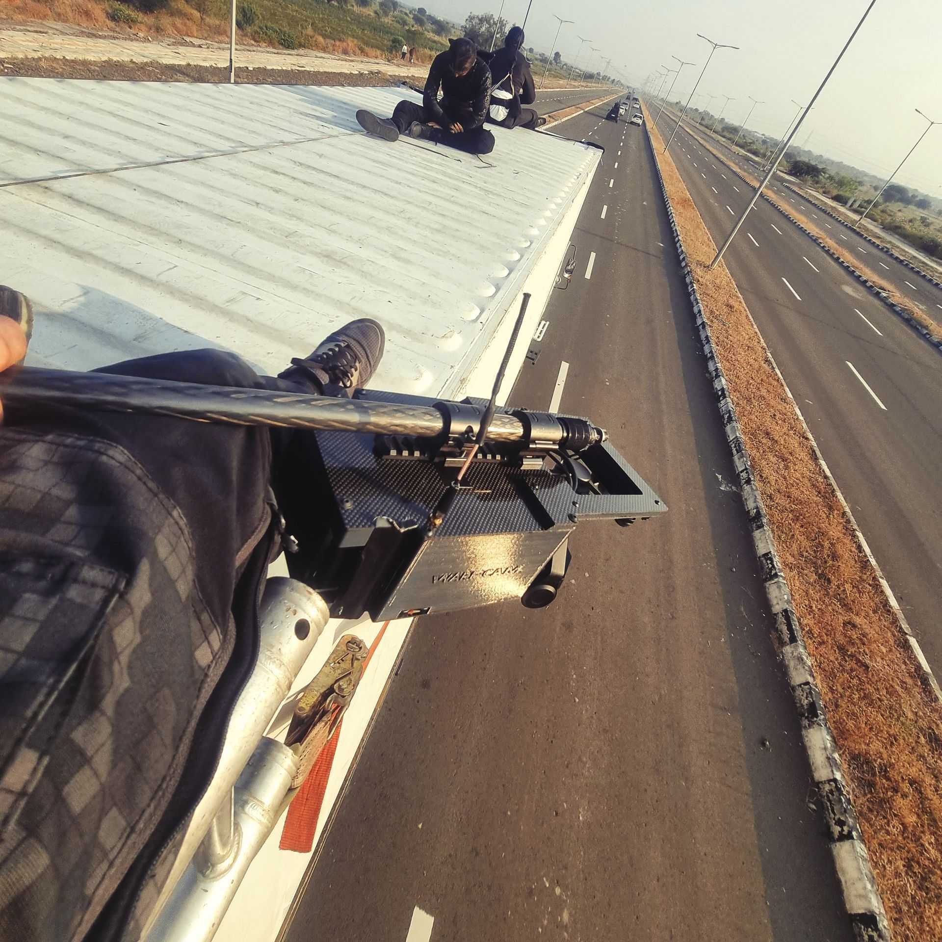 WarpCam® filming a high-speed chase on set.