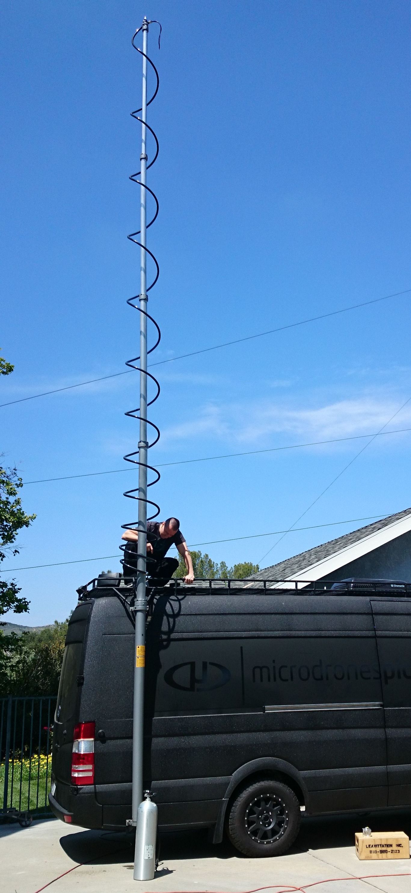 Starlink satellite dish and dual radios in the mobile command center.