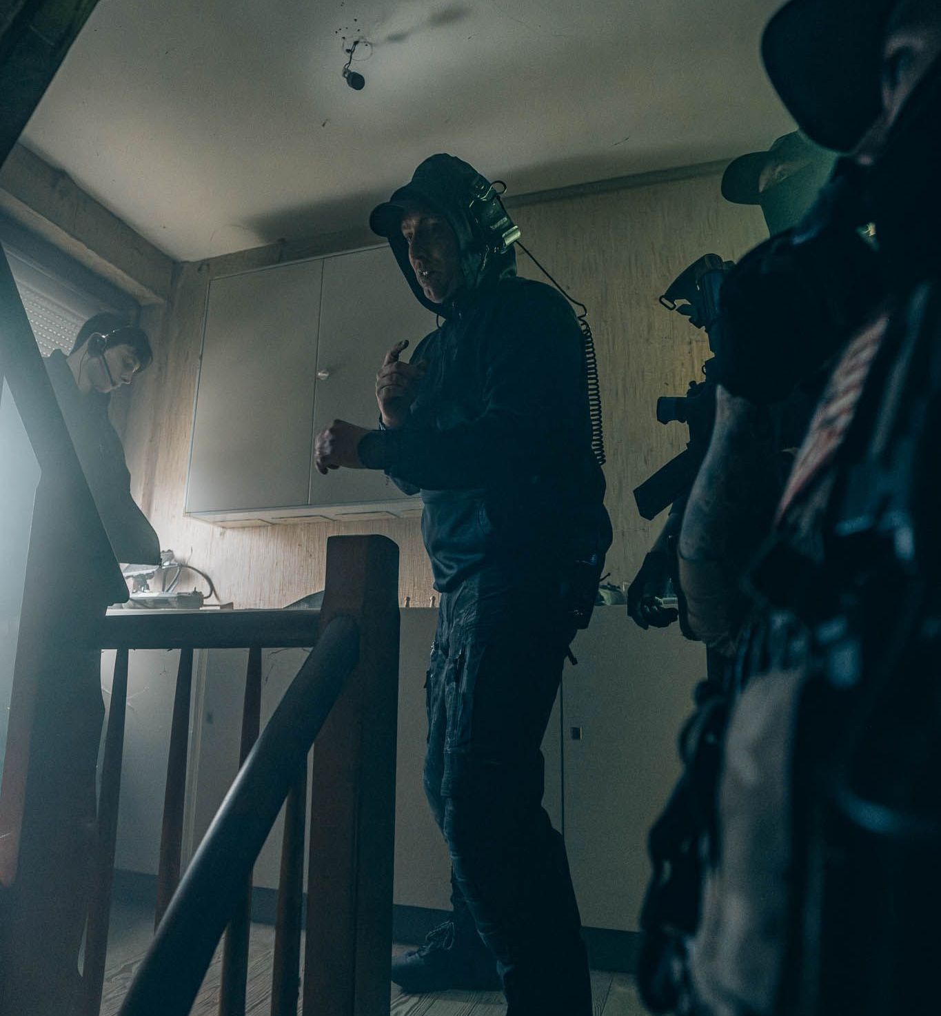 Ferdi Fischer planning an action scene with tactical performers.