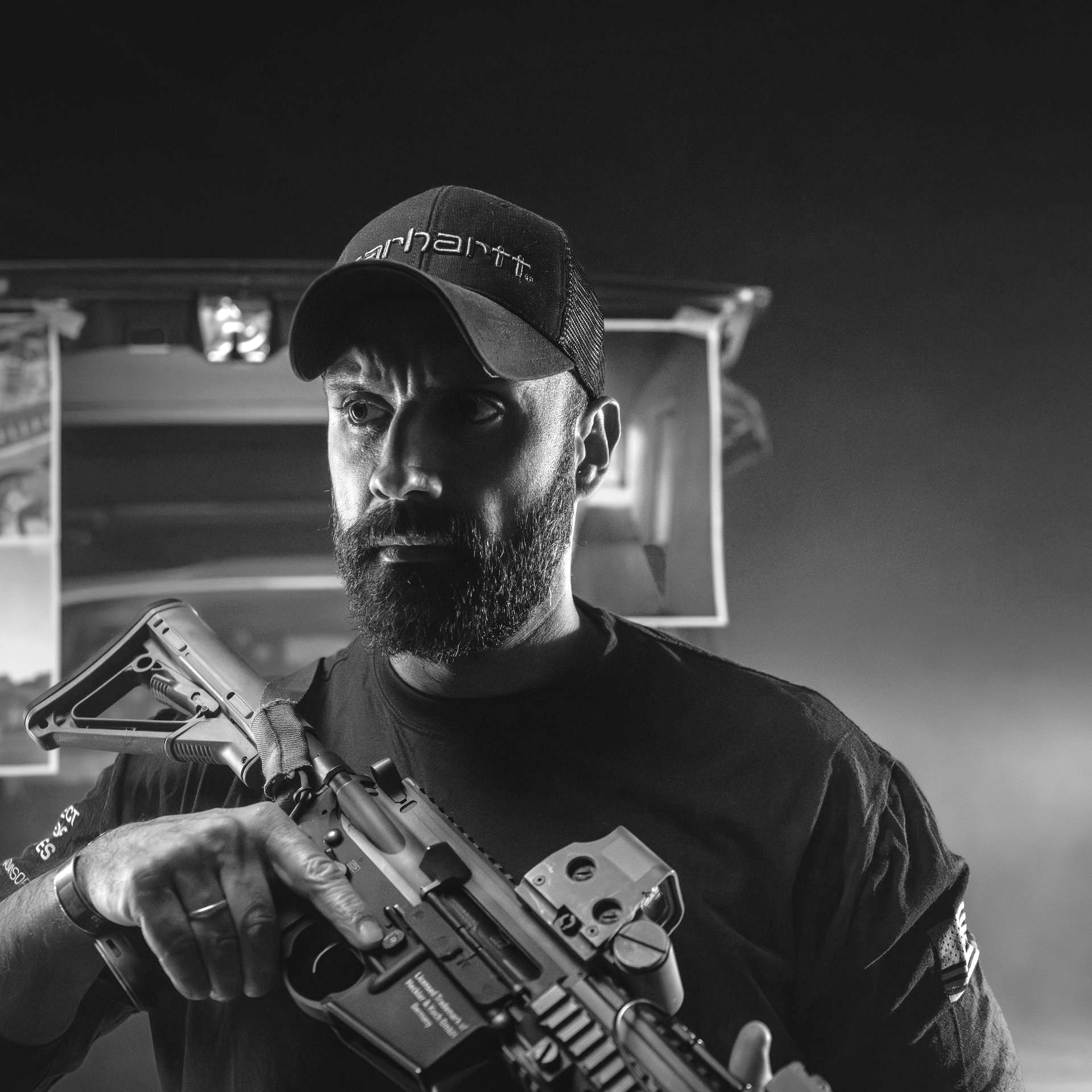 Military adviser on a tactical film set.