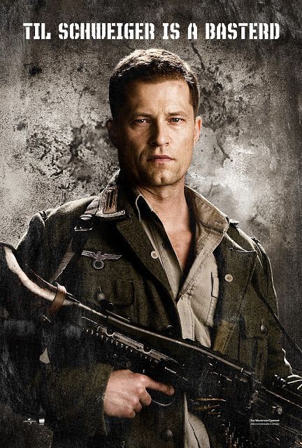 Movie poster of 'Inglourious Basterds' highlighting action scenes by stuntman Ferdi Fischer.