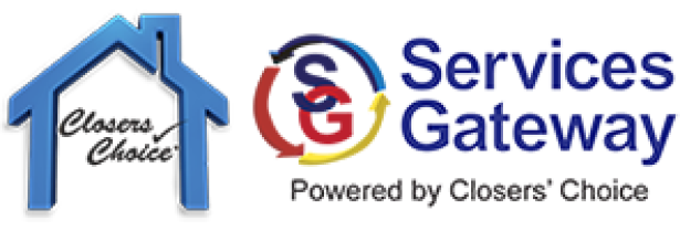 A logo for services gateway powered by closers ' choice