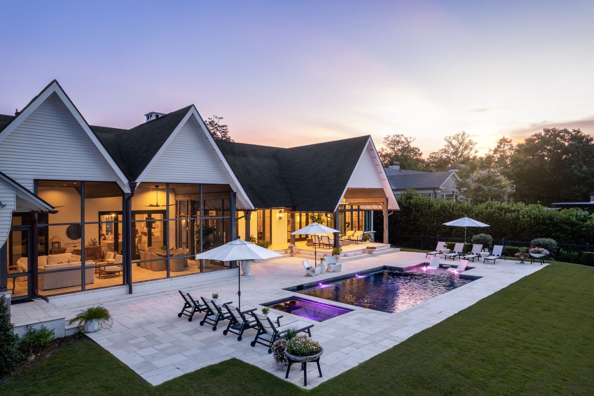 Swimming pool with hand rails — Pool & Patio Services in Fort Walton Beach, FL Swimming pool with hand rails — Pool & Patio Services in Fort Walton Beach, FL