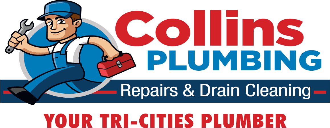 Homepage Collins Plumbing Logo with tagline 'Your Tri-Cities Plumber'