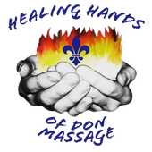 A logo for healing hands of don massage