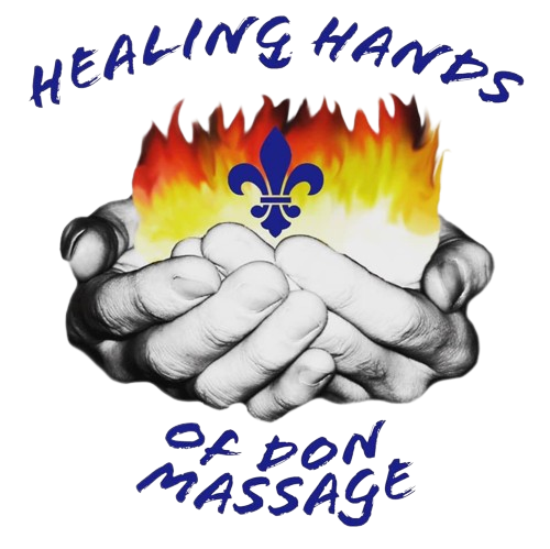 A logo for healing hands of don massage