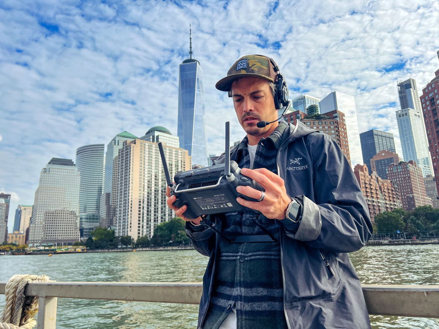 Jon Graham flying drone in NYC