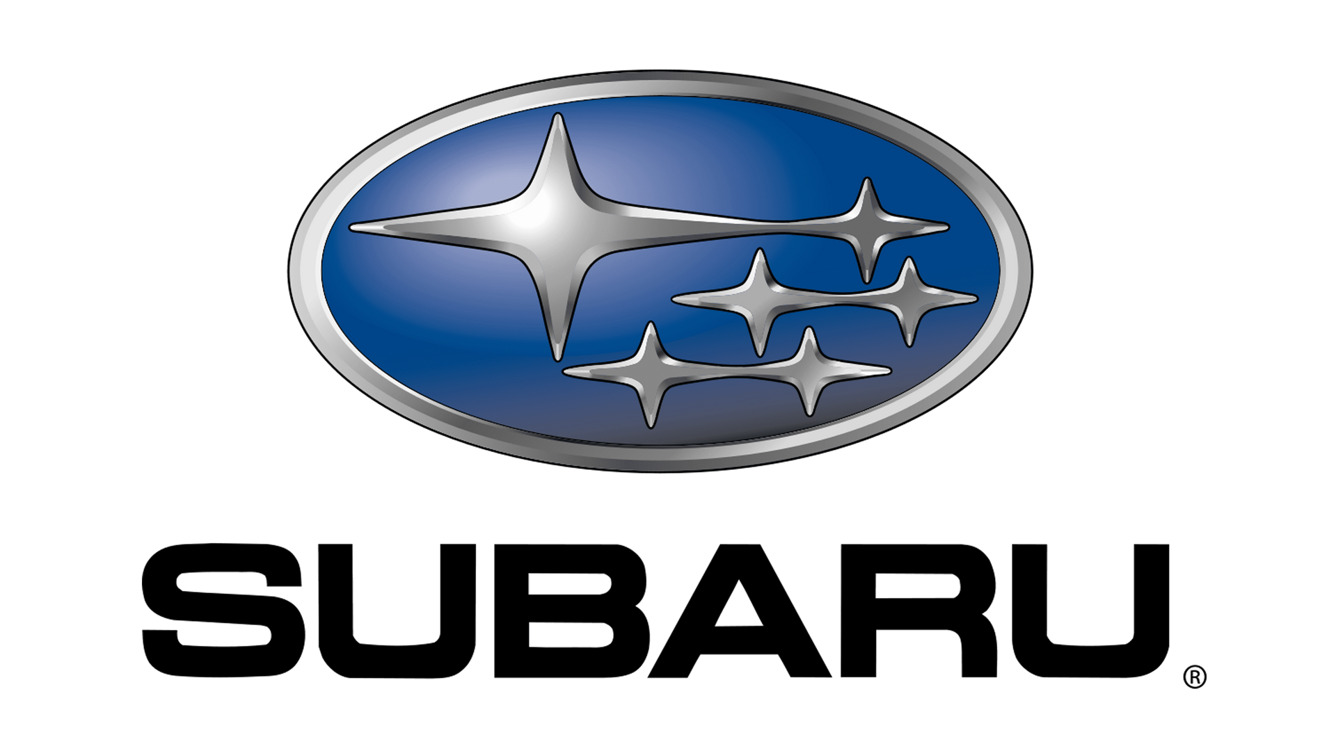 A subaru logo with three stars on a blue background