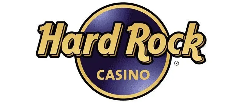 A hard rock casino logo on a white background
