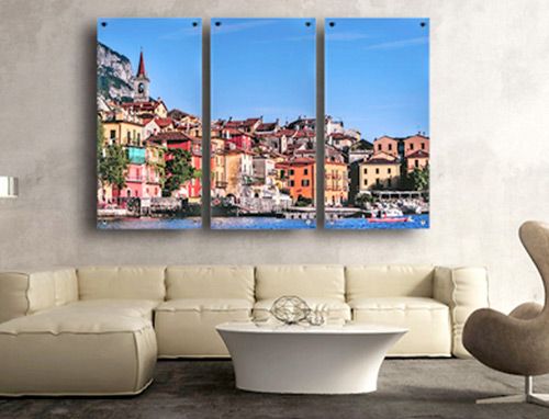 Series of canvas on wall