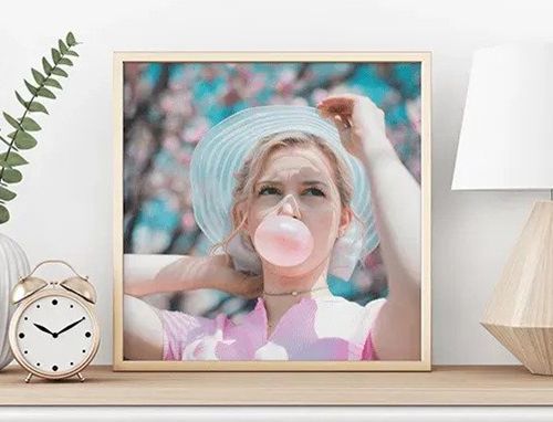 framed photo on desk