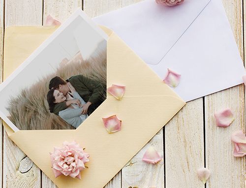 card and enveloppe on table