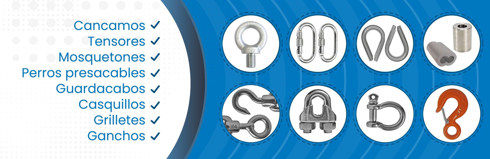 Cables de acero, eslingas y cadenas
