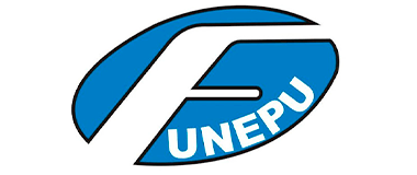 Um logotipo azul e branco para a unepu em um fundo branco.