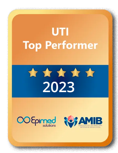 Um emblema dourado que diz uti top performer 2023