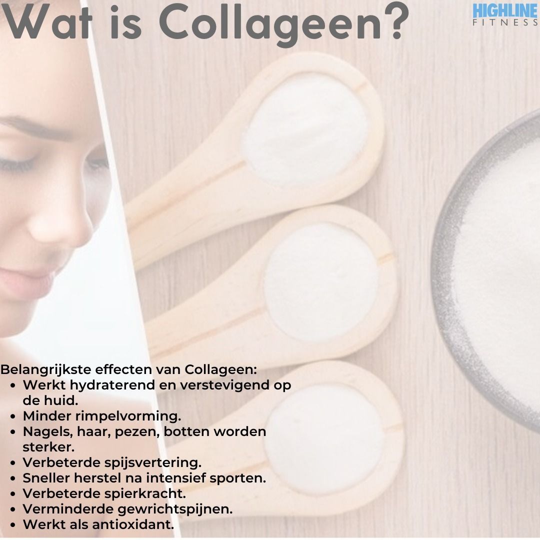 Een foto van een vrouw met de woorden wat is collageen erop