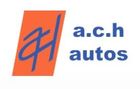 A.c.h autos logo with blue text and orange stylized mark on white background