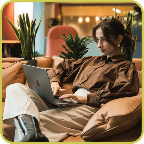Young woman managing ADHD with digital tools and strategies