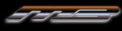 Stylized metallic logo with a copper top bar and silver-gray letters on a black background