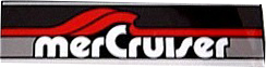 MerCruiser logo in white on a black and red background
