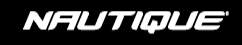 White Nautique logo on a black background
