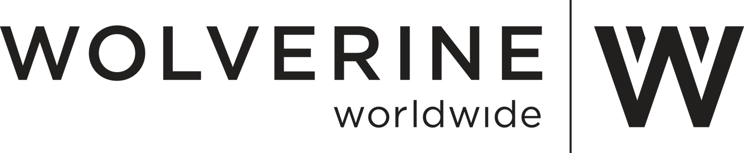 Wolverine Worldwide logo with company name on the left and a black