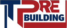 Logo with "TPRE BUILDING" in blue and red.