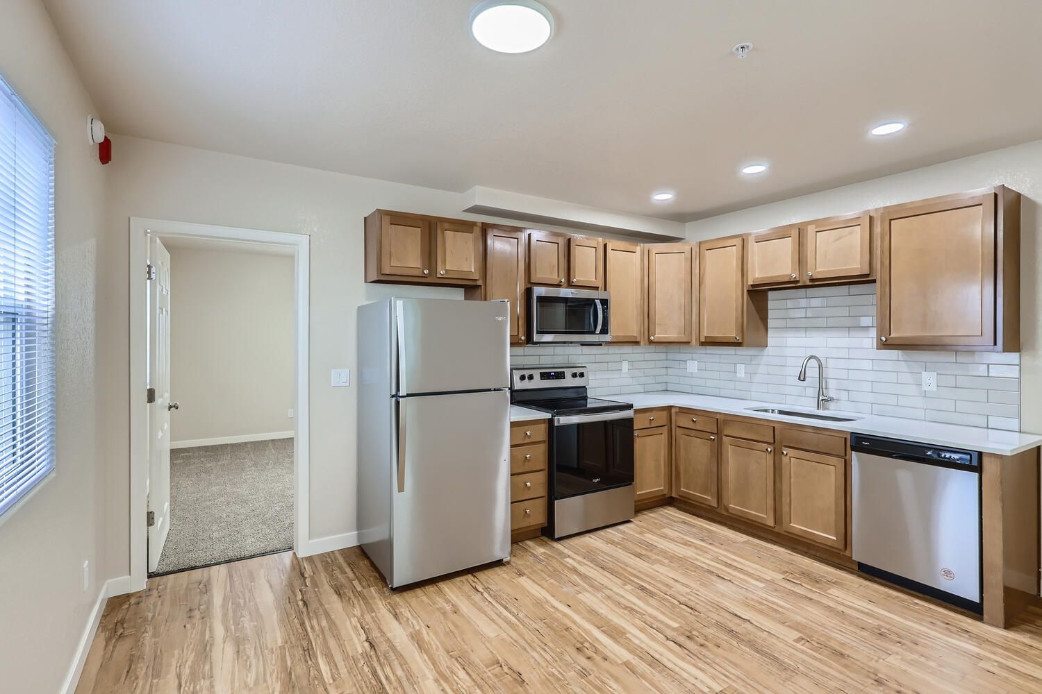 Kitchen with fridge