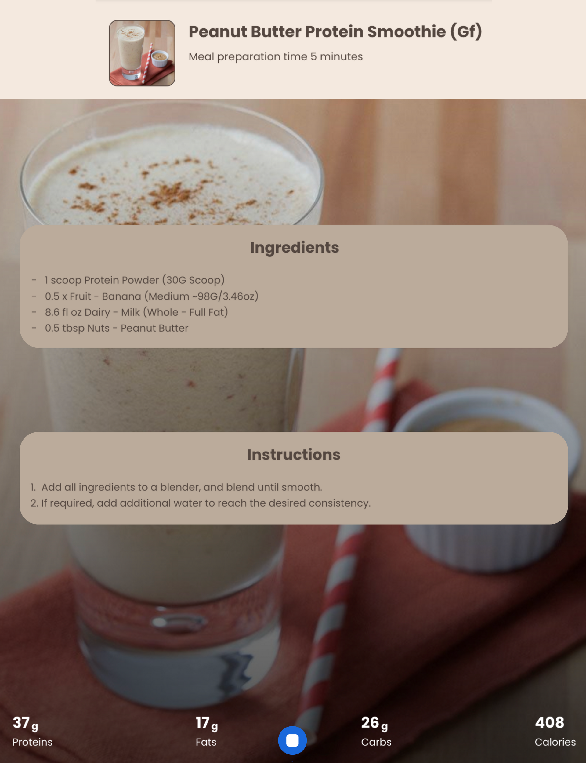 Peanut Butter Protein Smoothie