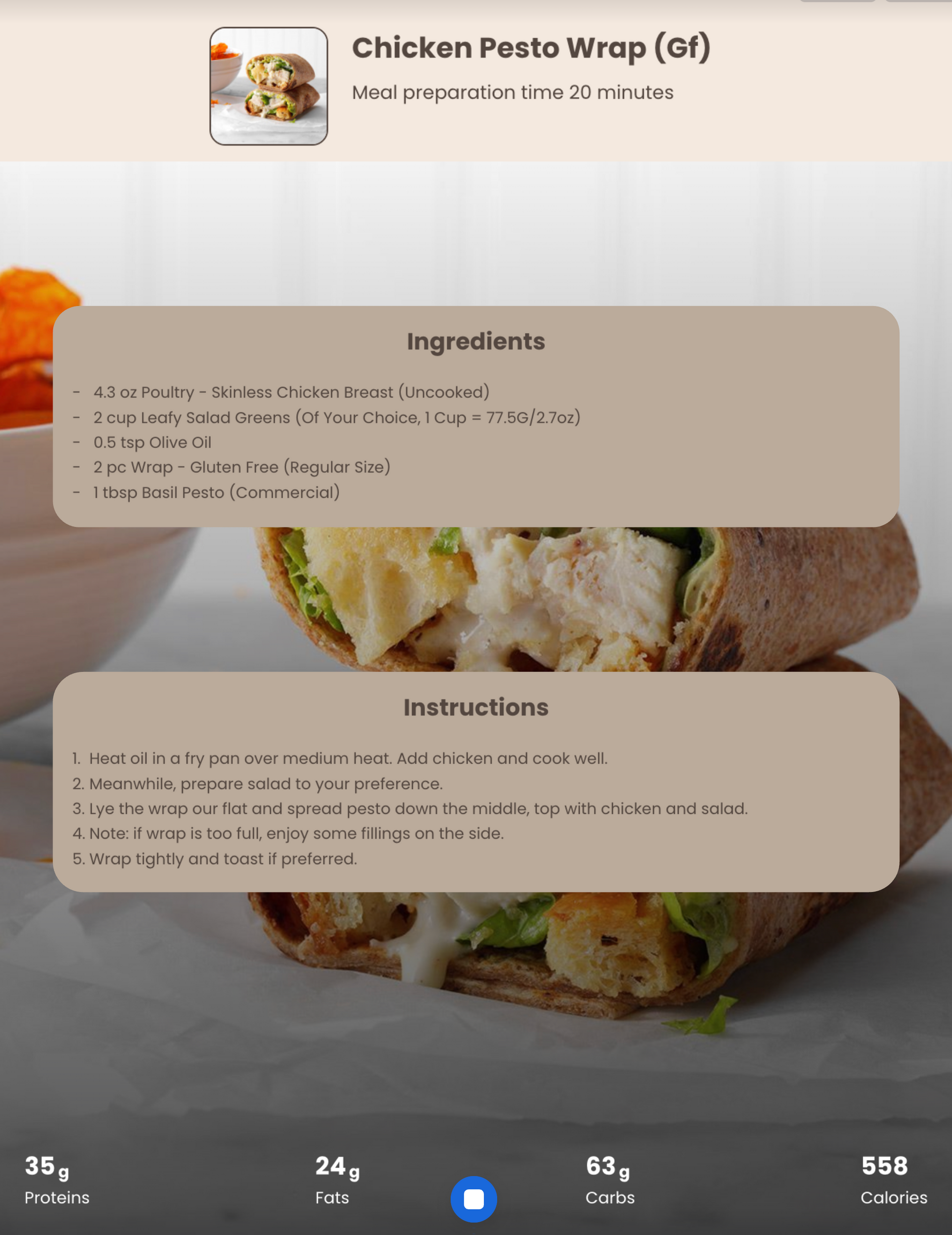 Chicken Pesto Wrap