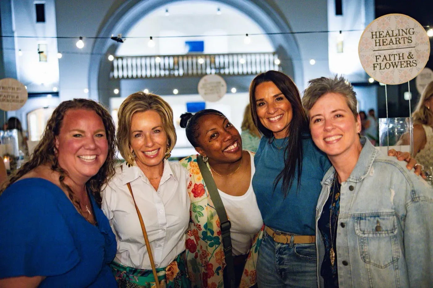Five friends together at a Girlfriends event